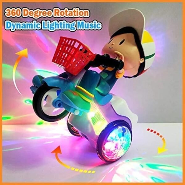 360° Rotating Stunt Tricycle With Dynamic Lights & Music Toy For Kids