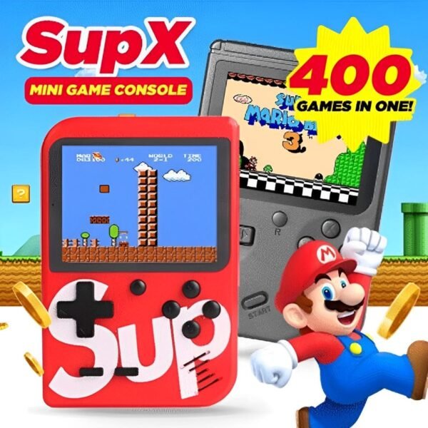 SUP Retro Handheld Gaming Console – 400 Built-in Games | Rechargeable Mini Game Box